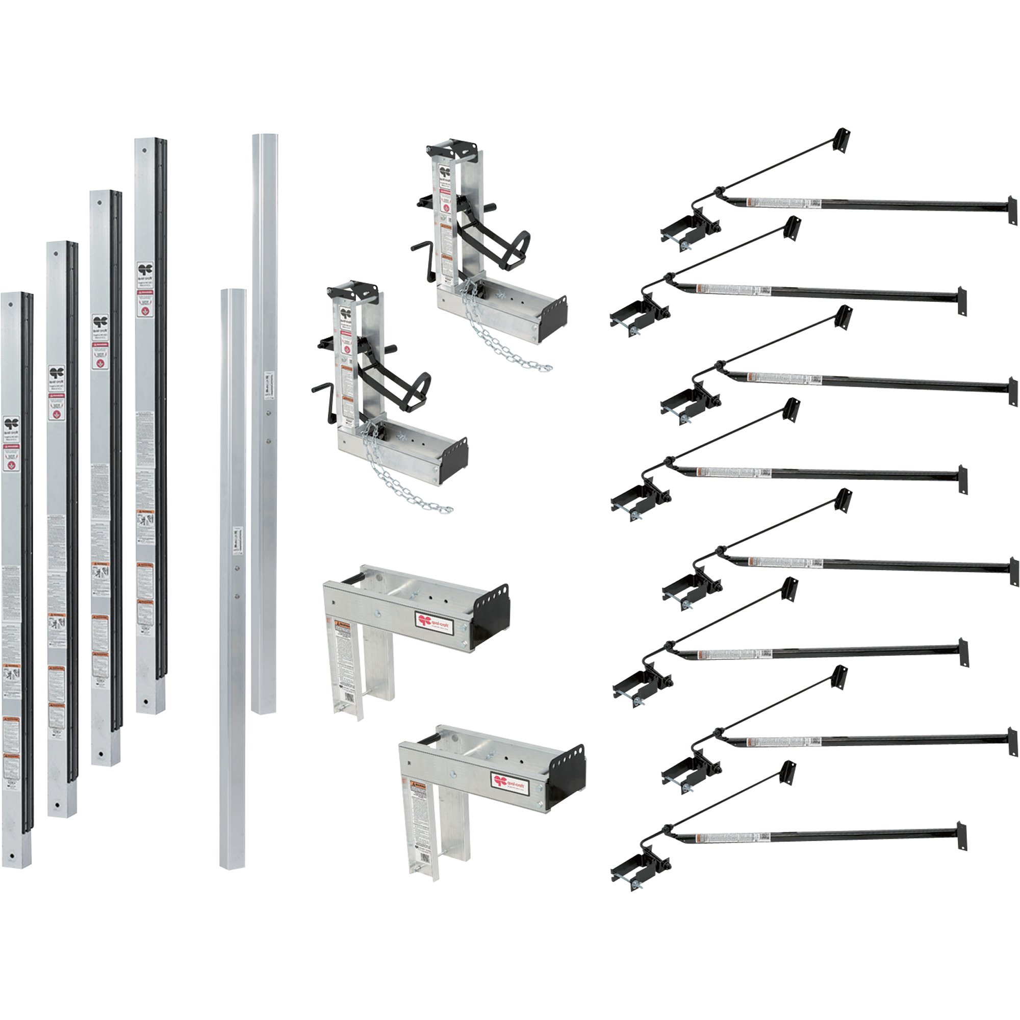 Qual-Craft Aluminum Pump Jack Scaffolding System Starter Kit — 48Ft., Model# 3017